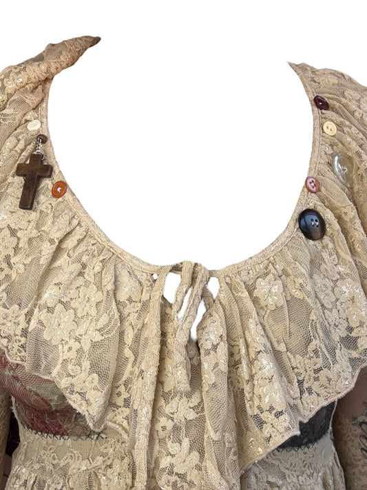 Fall From Grace Fawn Ruffle Blouse - M