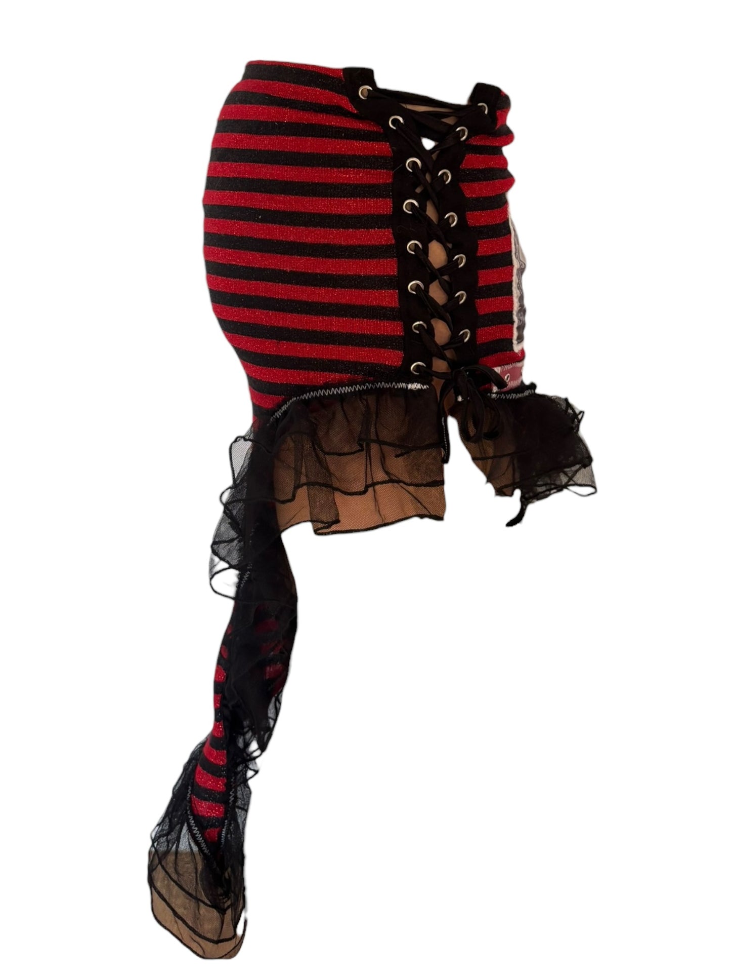 Lovesick Striped 90's Lip Service Skirt - M