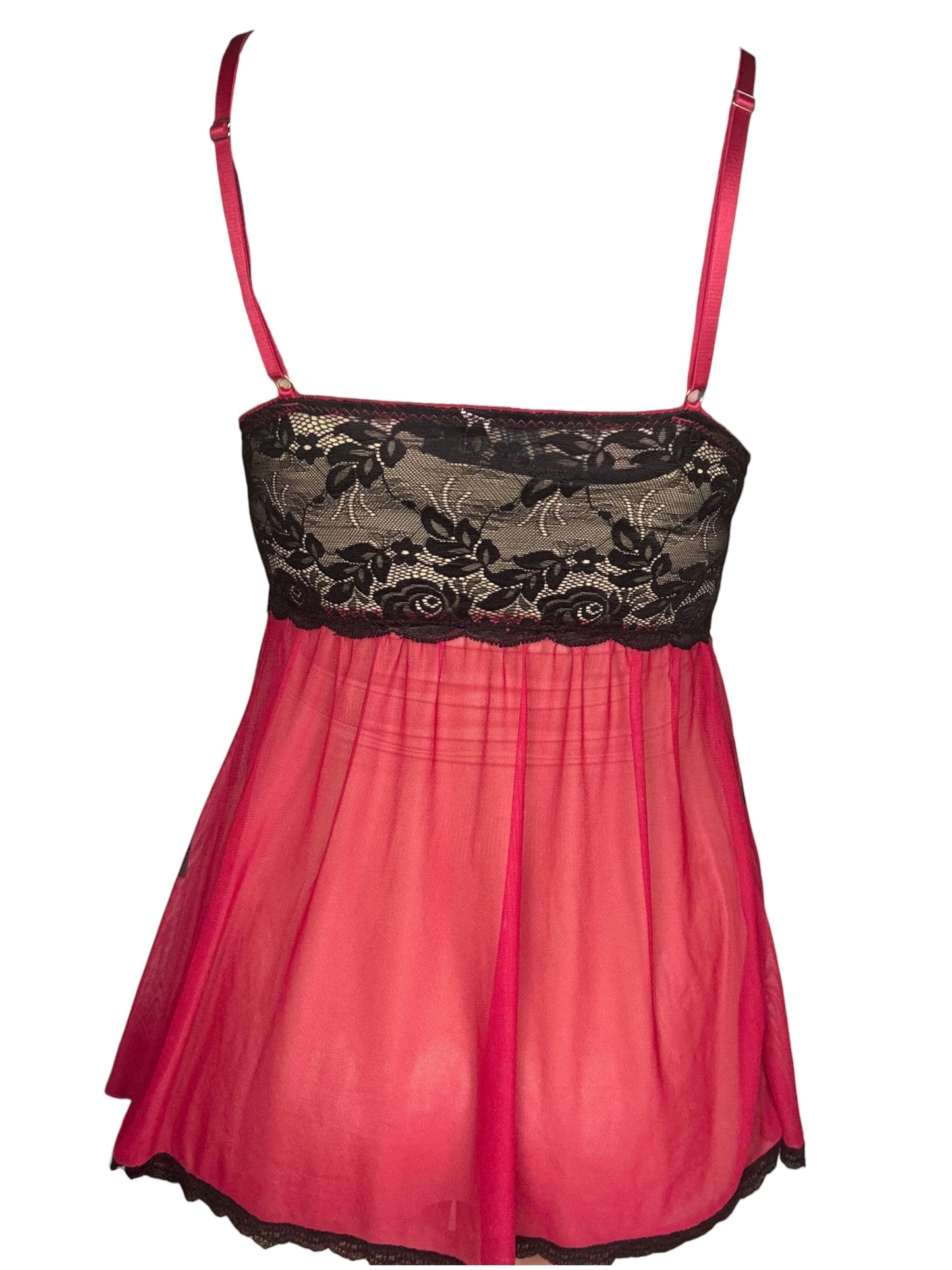 Helping Hand Red Babydoll Bustier Top - M