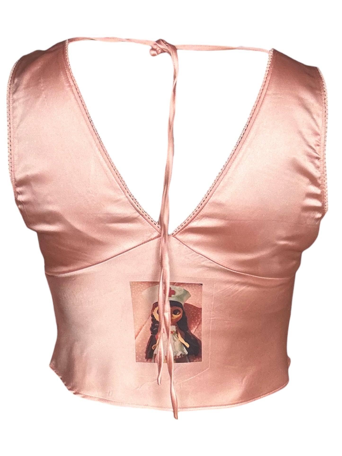 Candy Striper Peach Top - L