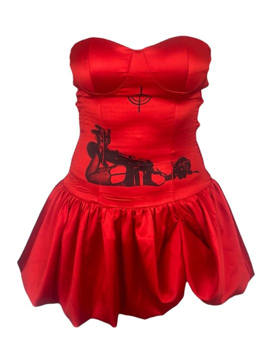 Target Practice Red Bubble Dress - L
