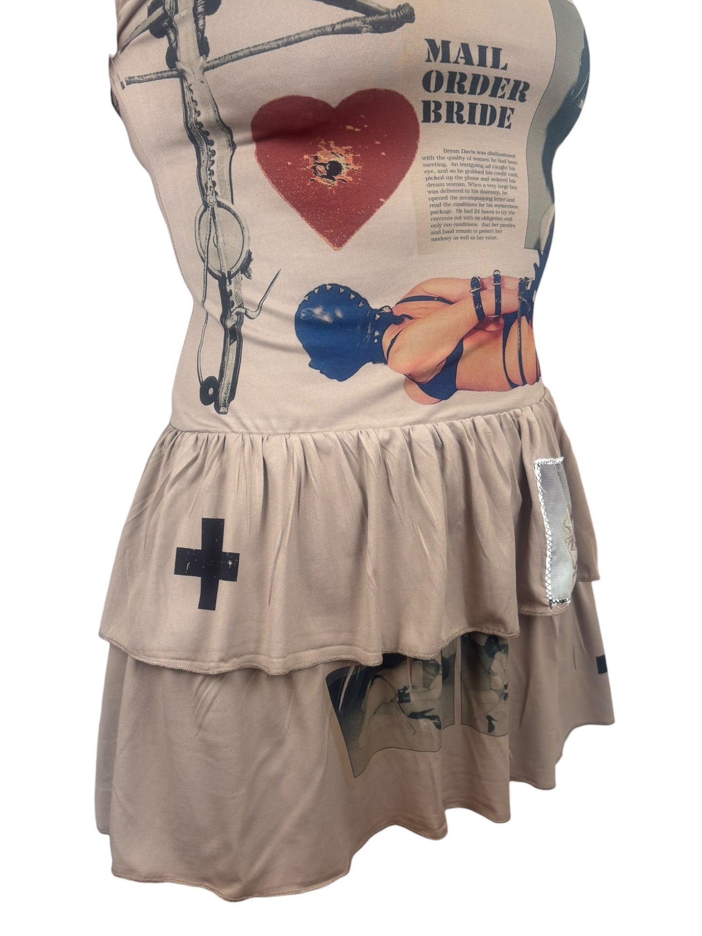 Lovelorn Greige Mini Dress - L