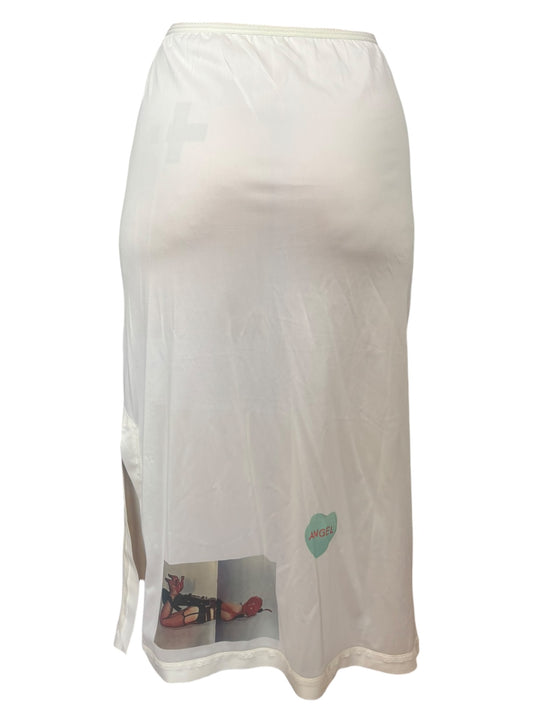 Candy Striper Ivory Slip Skirt - L