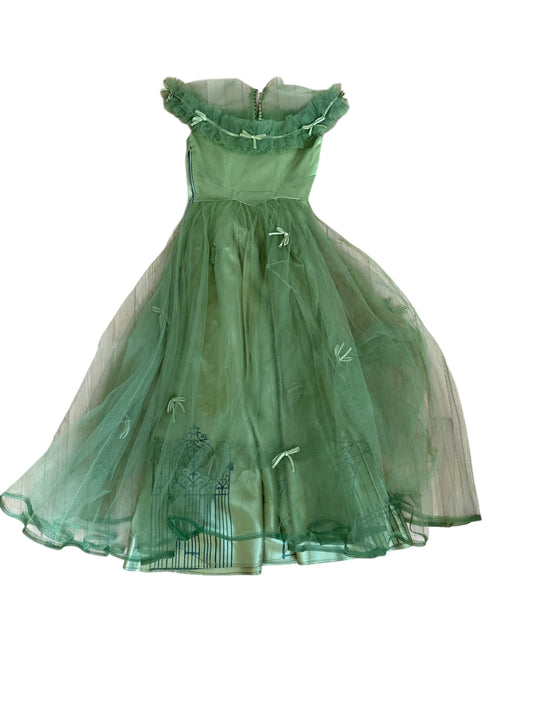 Sharp Parts Green Taffeta Gown - XXS/XS