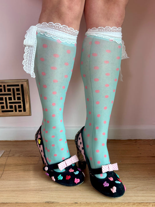 Mermaid Mint Polka Dot Socks