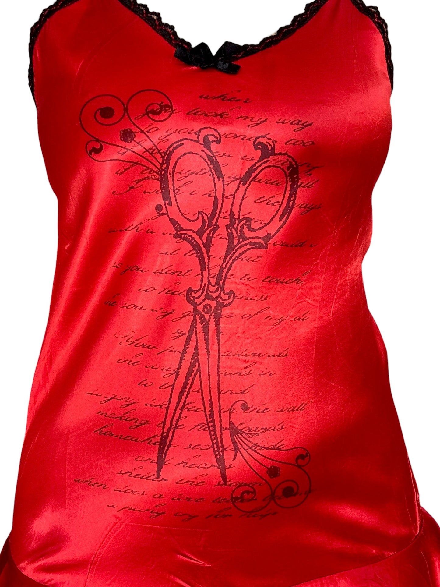 Twin Blades Red Drop Waist Dress - S/M