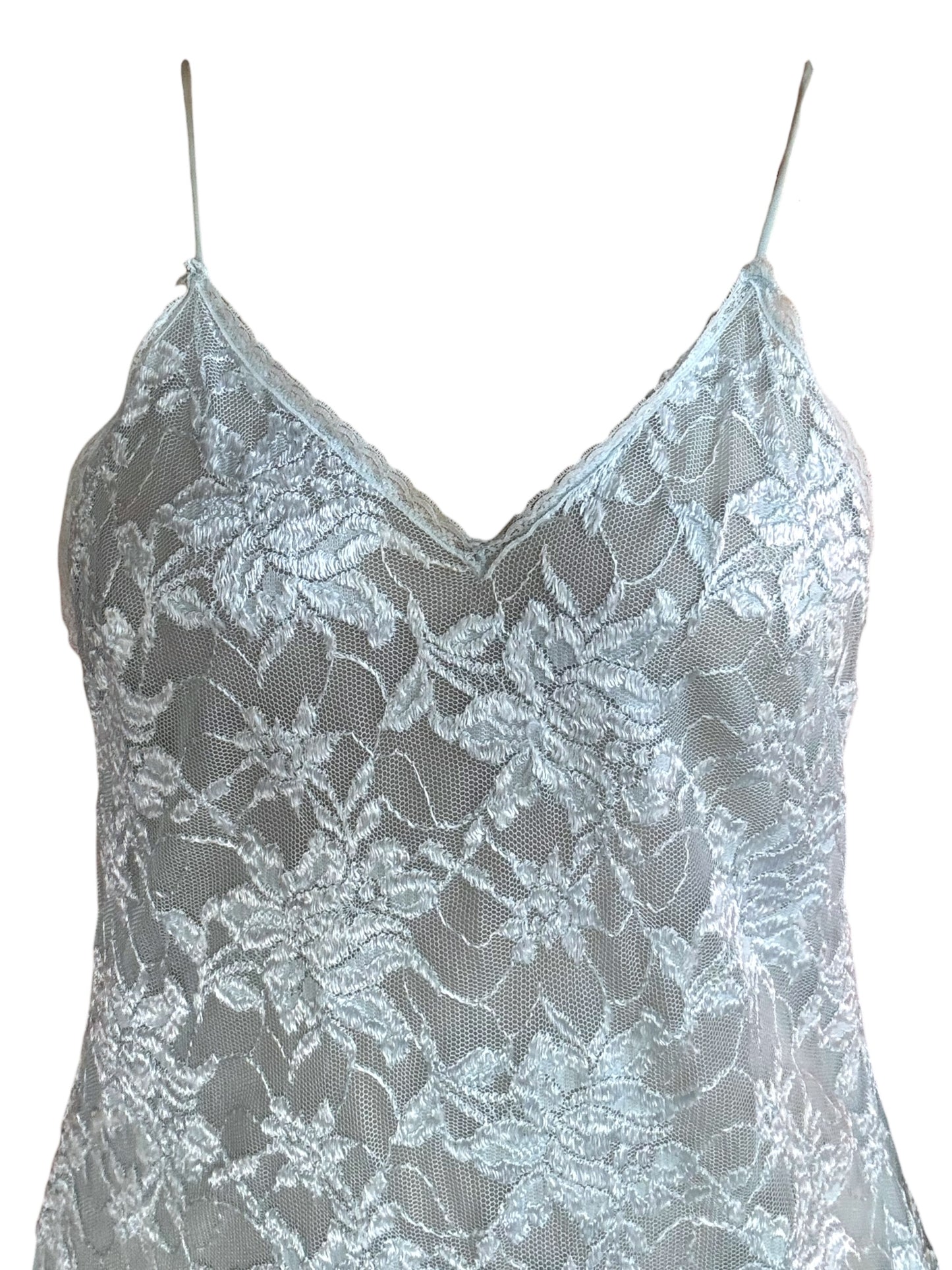 Rose Hill Blue Lace Drop Waist Dress - L