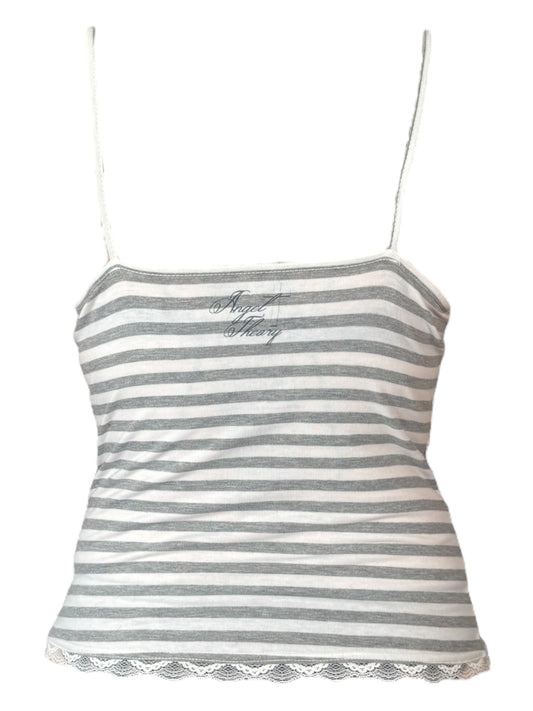 Has Anyone Else Died For You? Grey Striped Tank - L