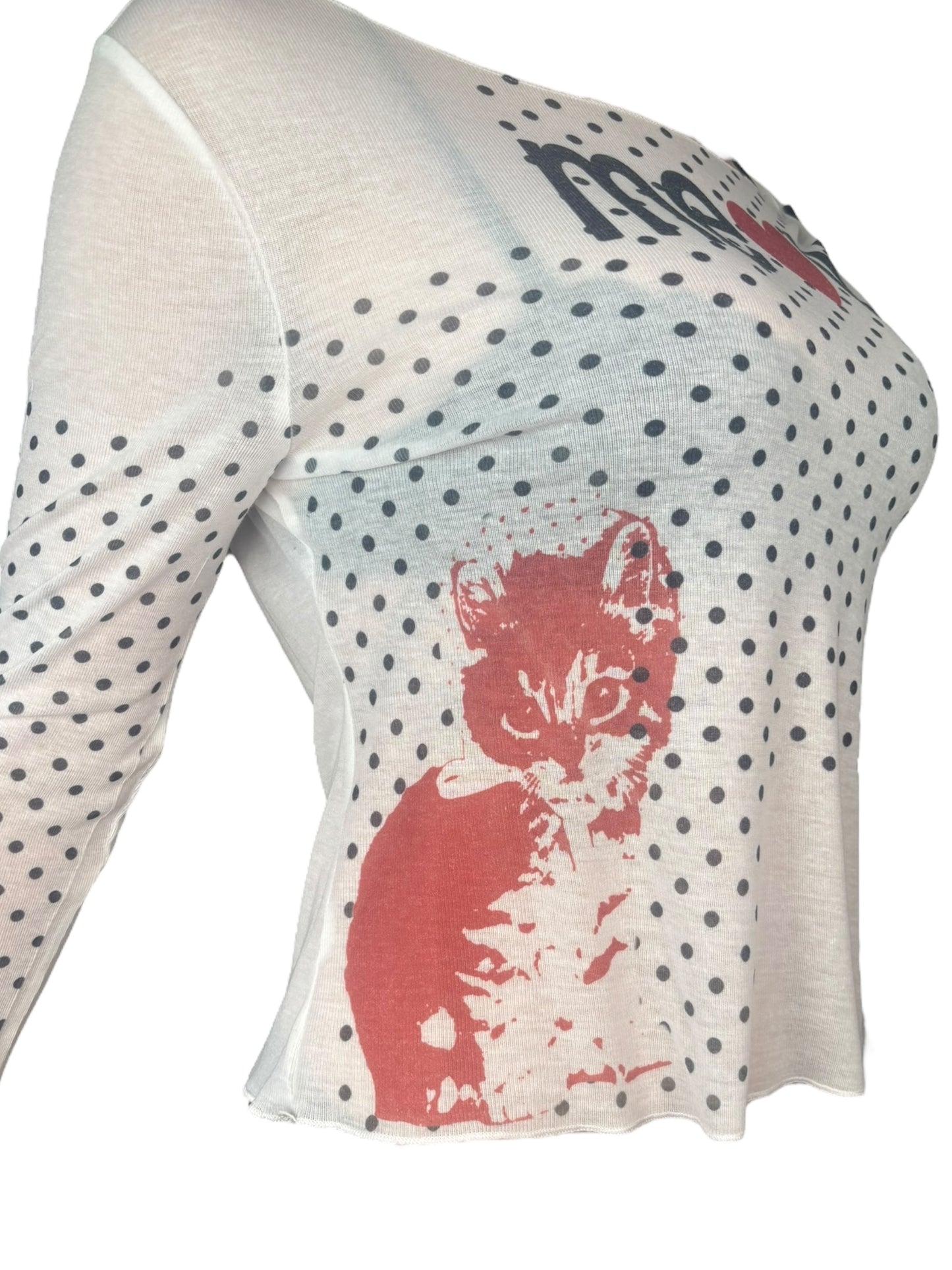 Meow Slouchy Polka Dot Longsleeve