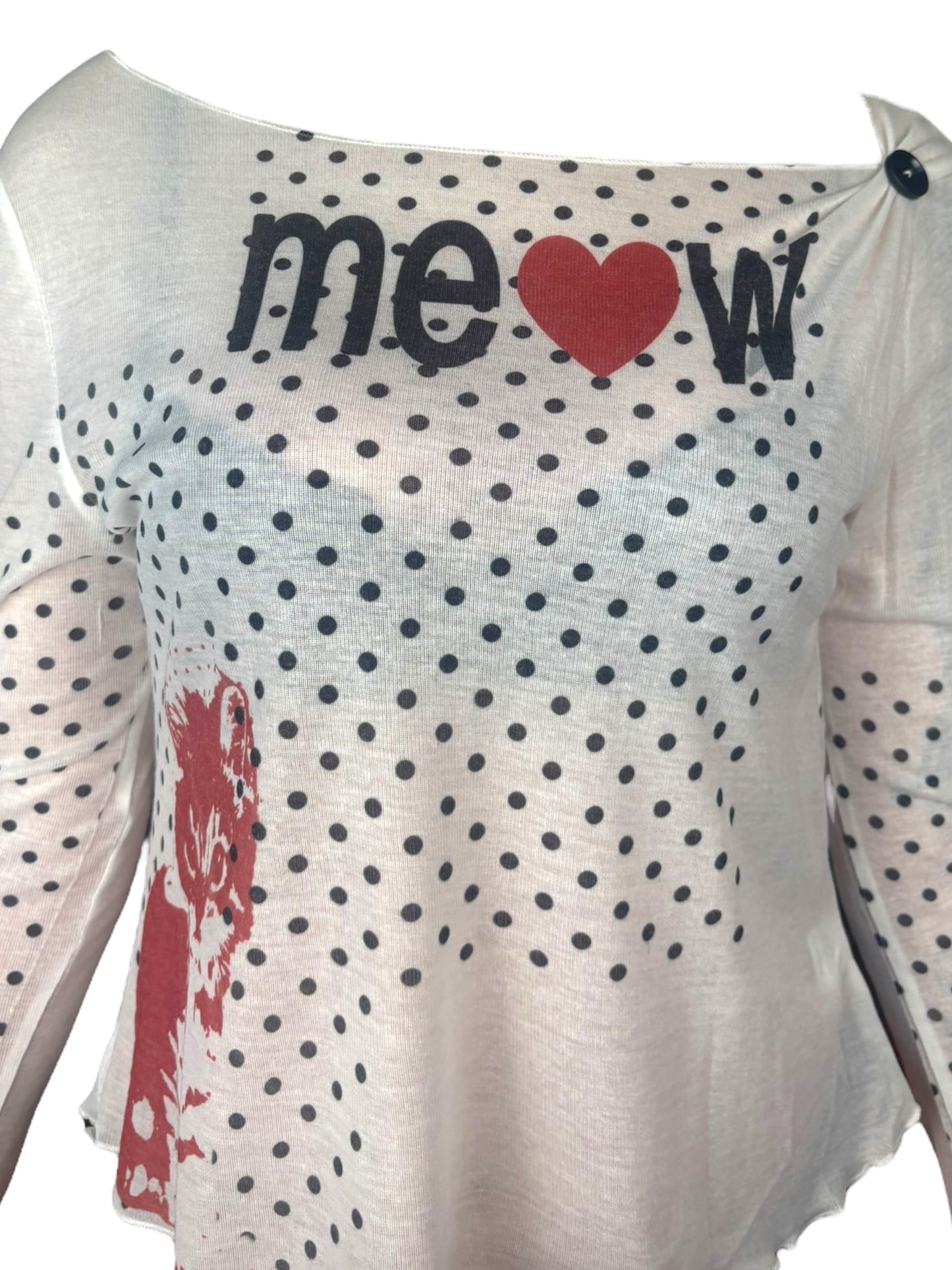 Meow Slouchy Polka Dot Longsleeve