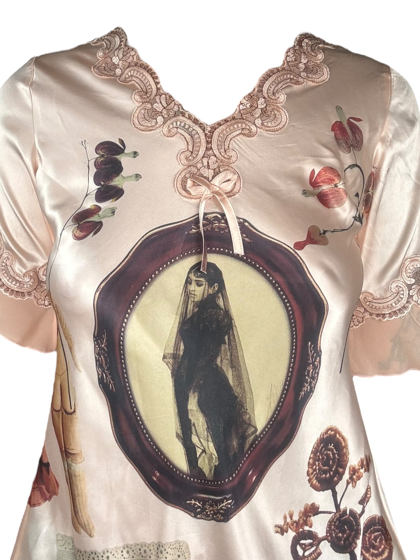 Forget Me Not Peach Vintage Dress - L/XL