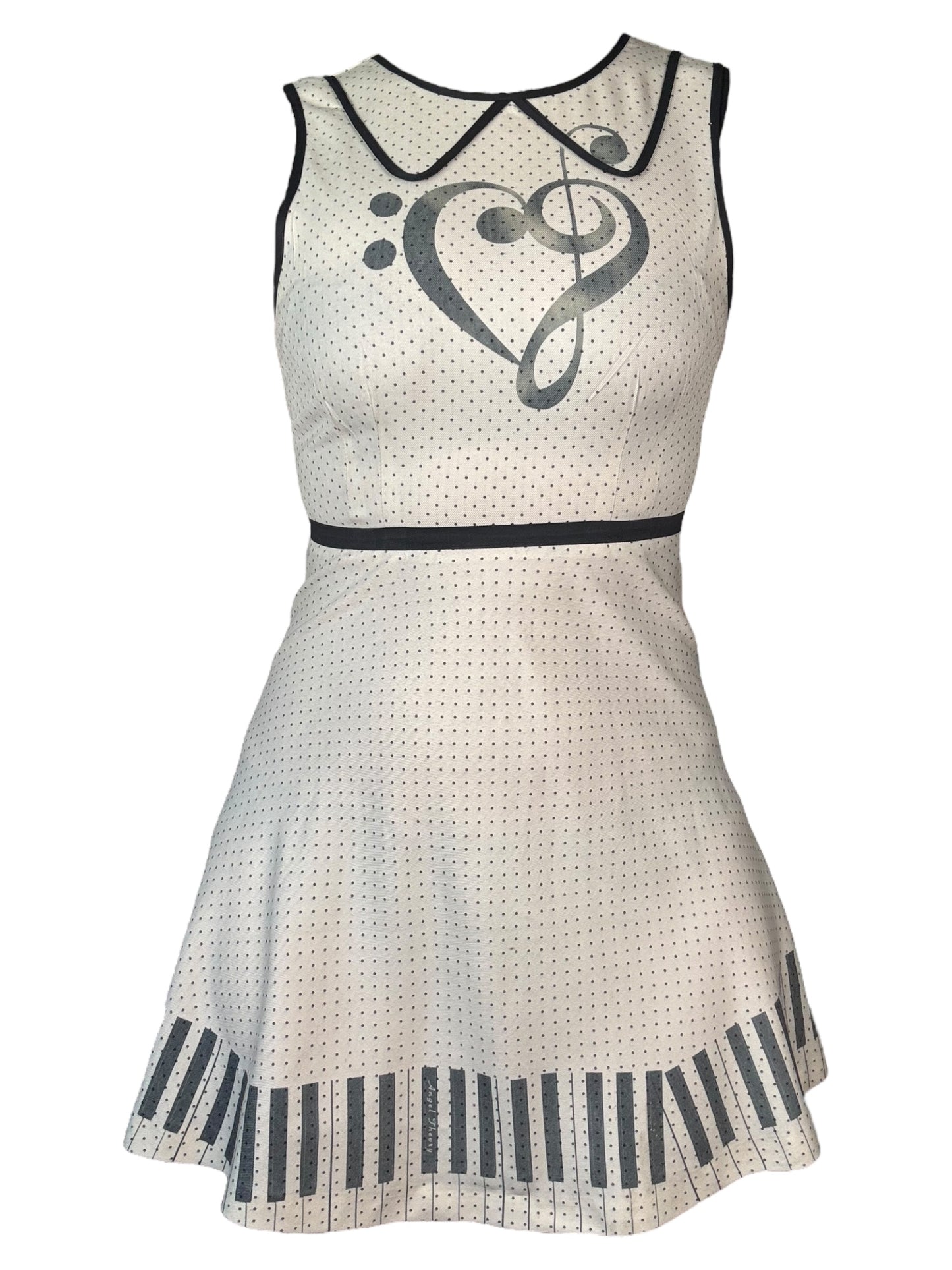 Music=Life Piano Polka Dot Twee Dress - M