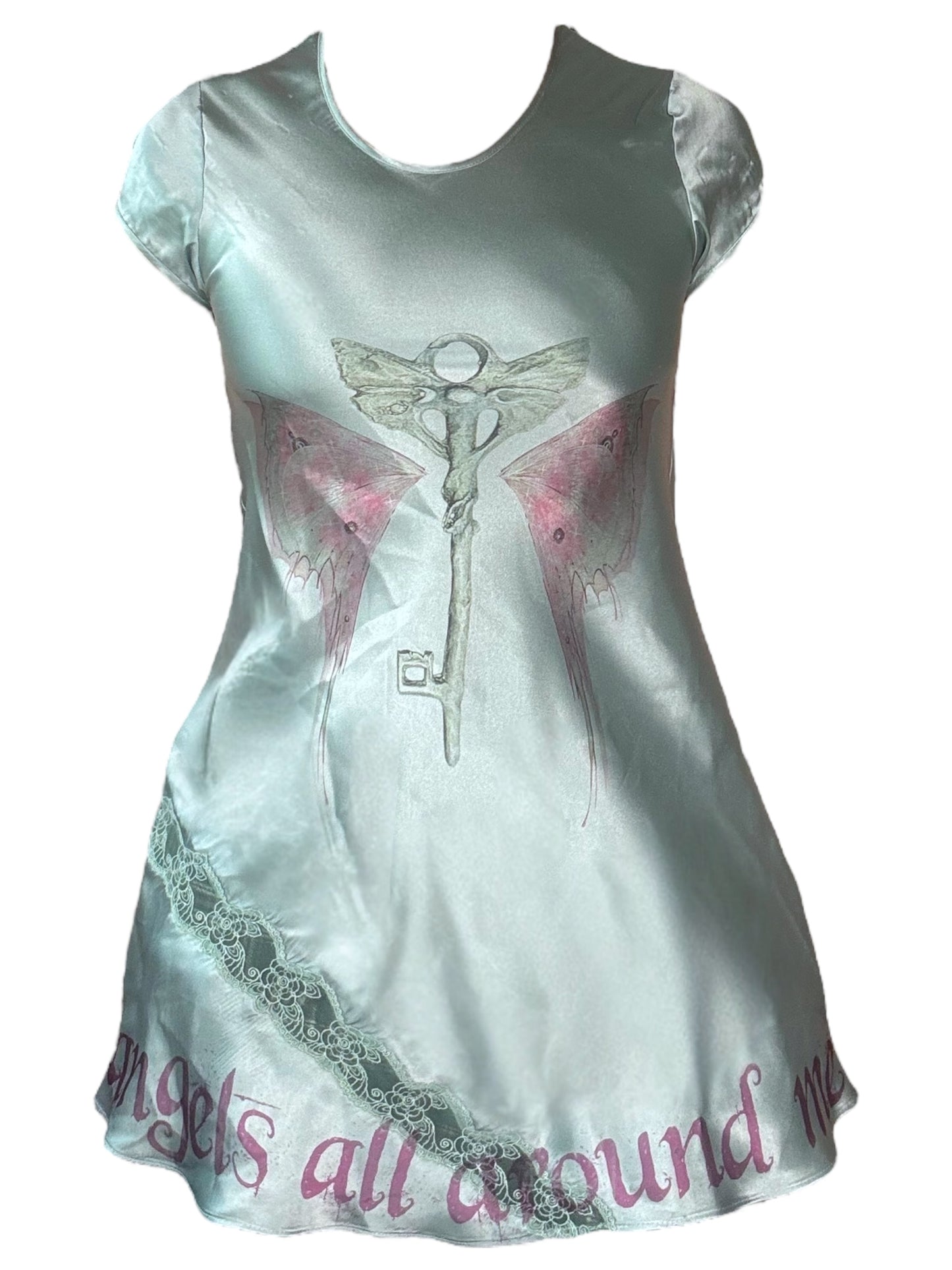 Faeries All Around Me Aqua Dress - S