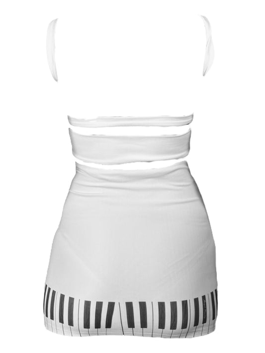 Music=Life Piano Strappy Mini Dress - S/M