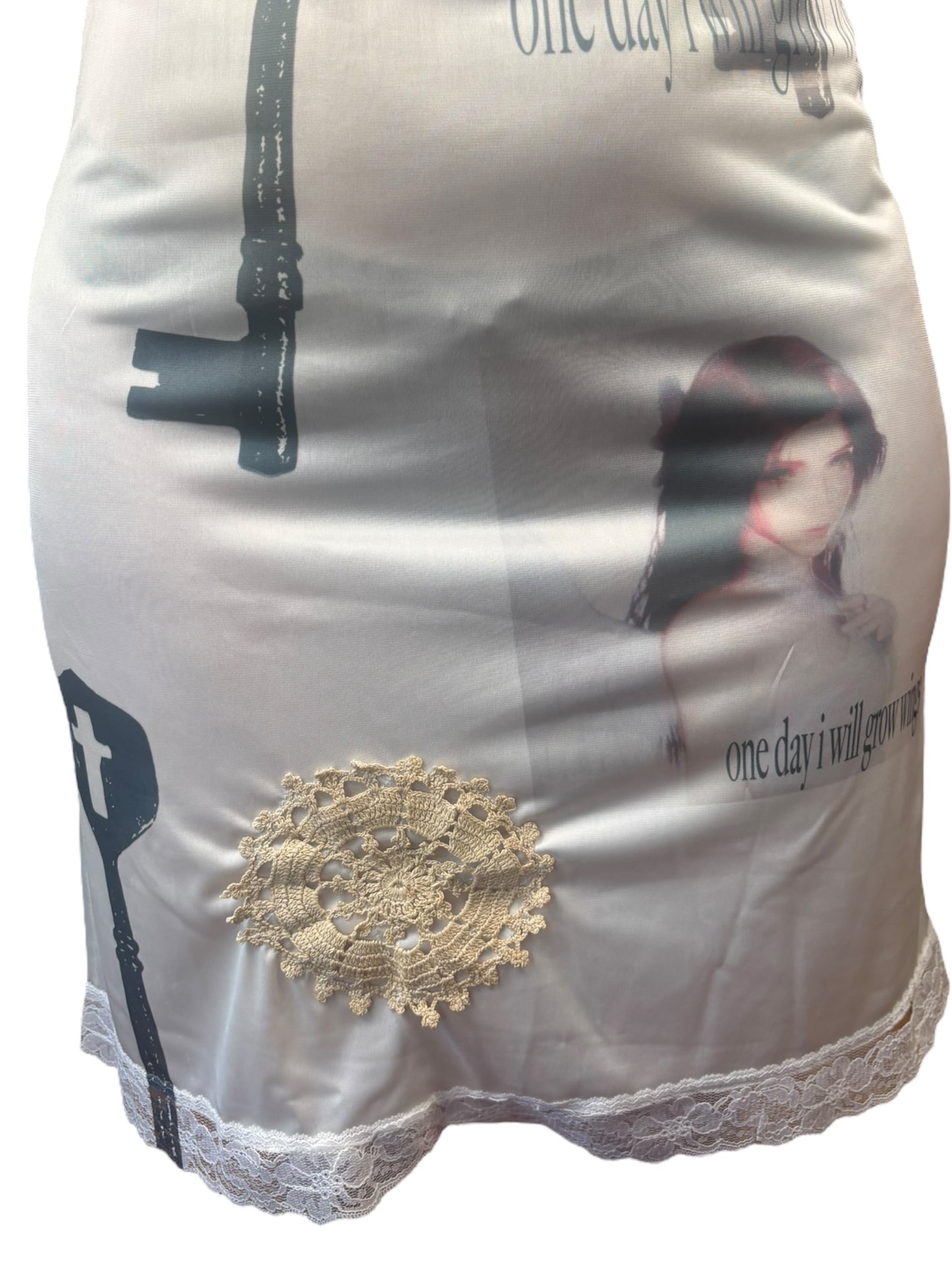 One Day I Will Grow Wings White Dress - M/L