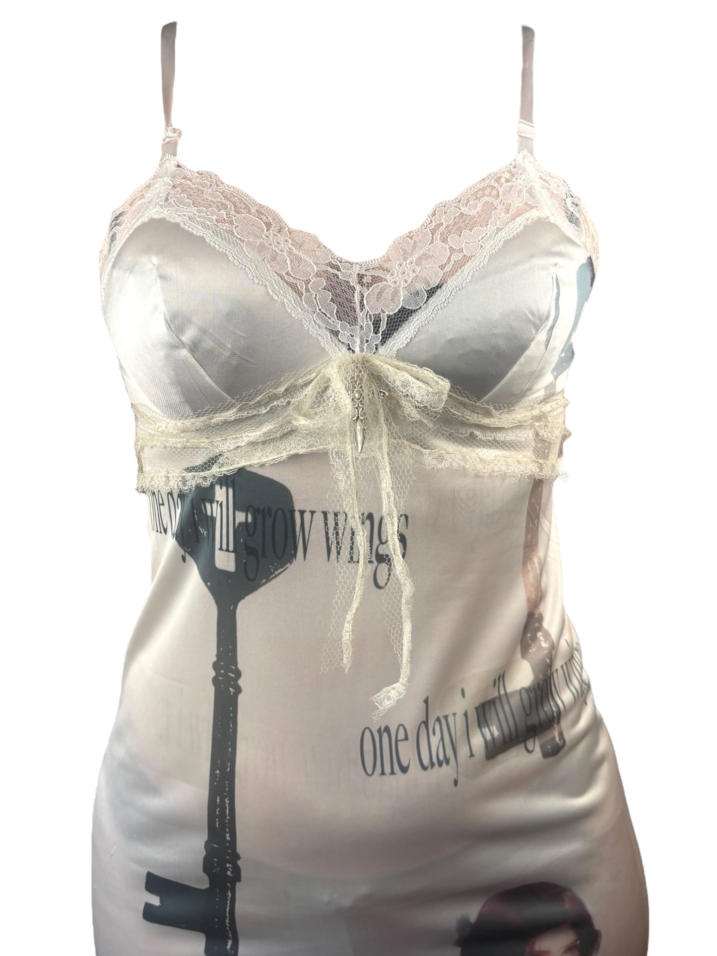 One Day I Will Grow Wings White Dress - M/L