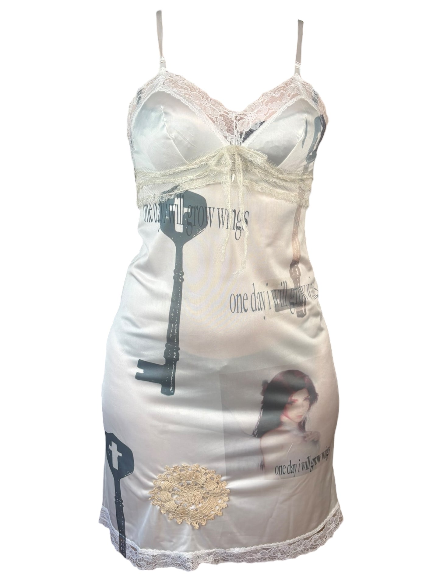 One Day I Will Grow Wings White Dress - M/L