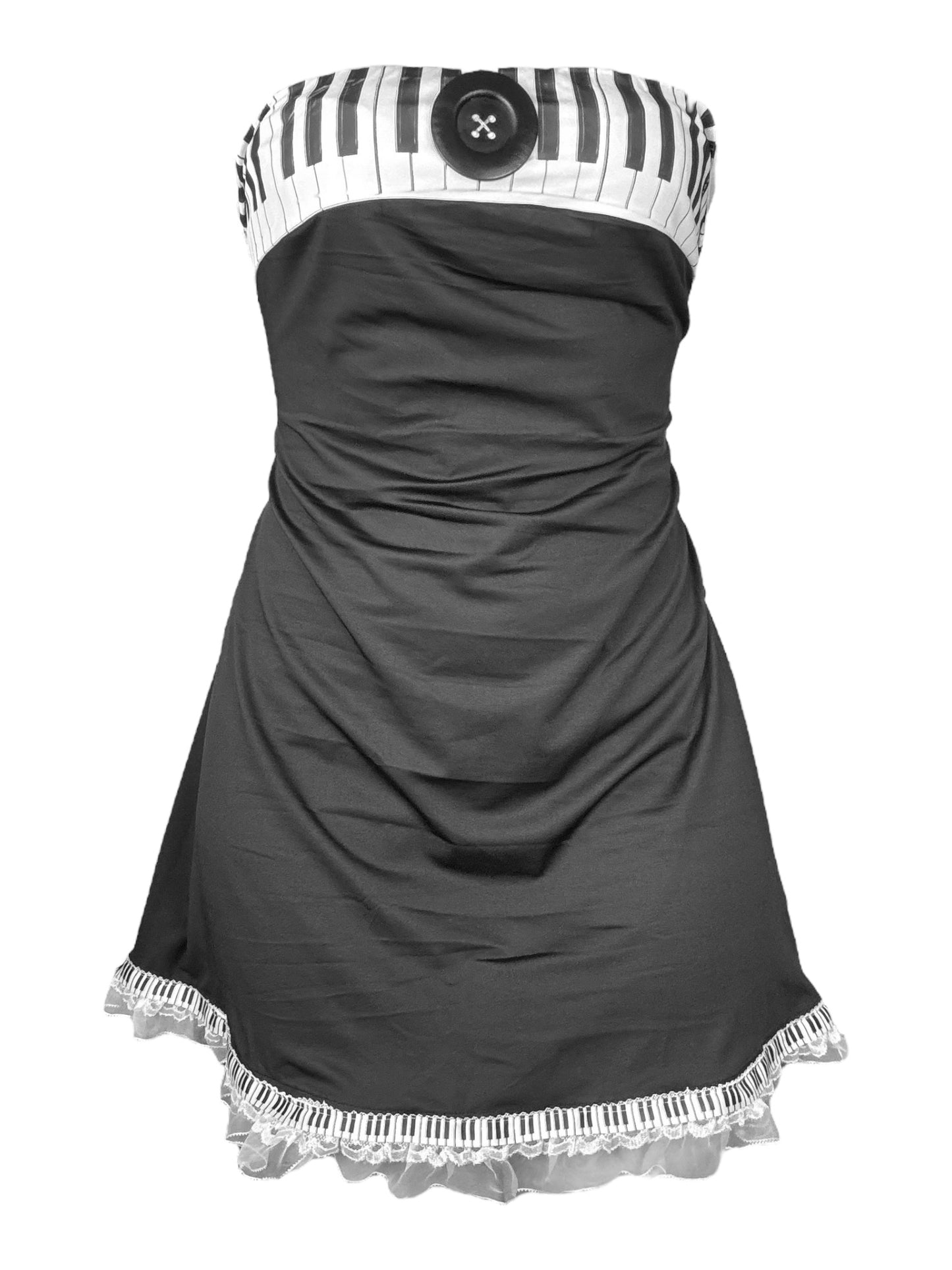 Piano + Button Dress - 2X