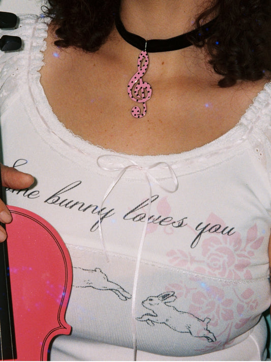 Music Melody Pink Choker