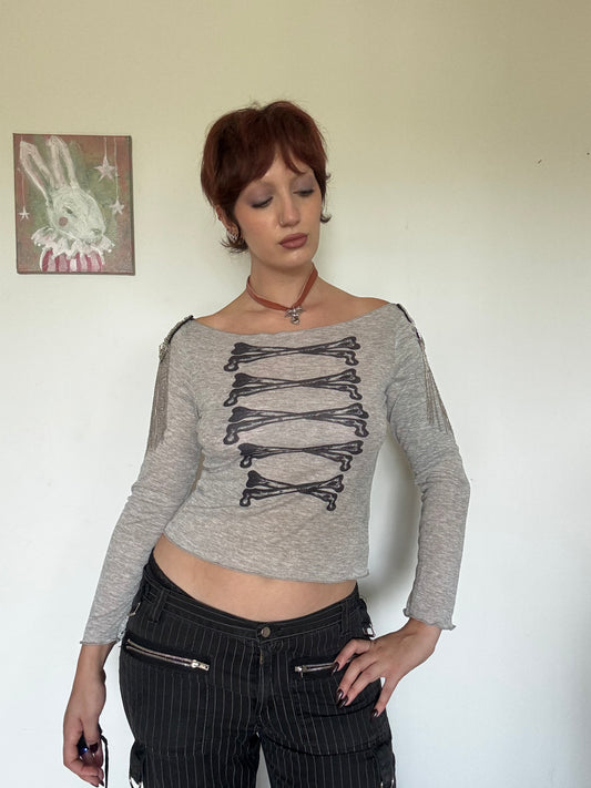 Angel's March Grey Epaulette Longsleeve