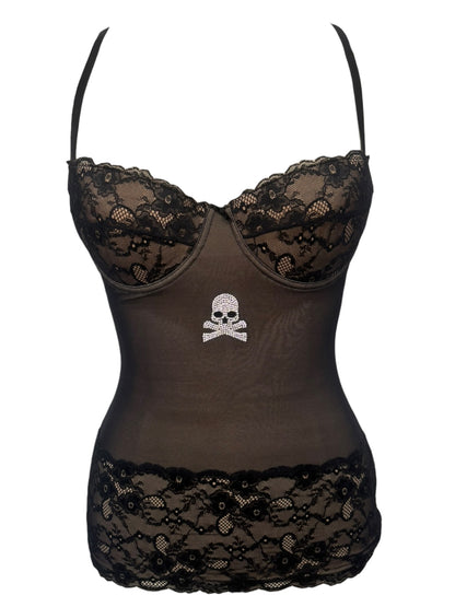 Lace and Crossbones Bustier - XS/S