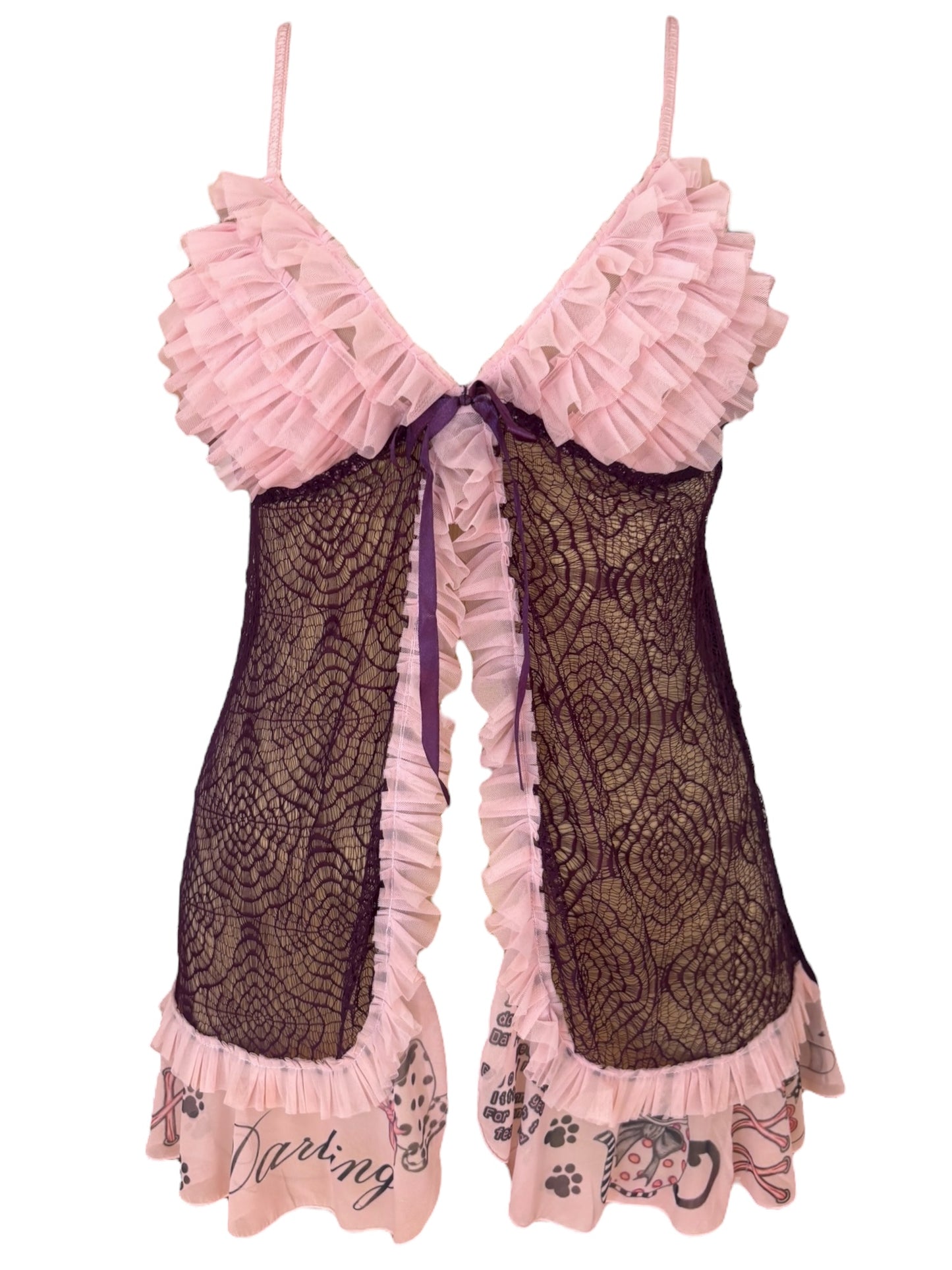 Darling Purple + Pink Babydoll Negligee - M