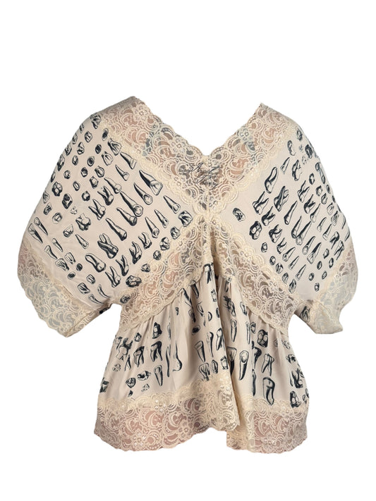 Teething Flutter Lace Blouse - 3X