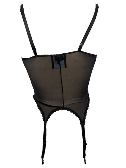 Key Black Fredericks Lingerie Garter Top - XXS