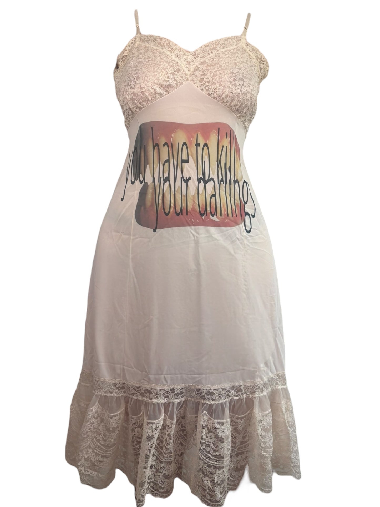 You Have to Eat Your Darlings Pink Slip Dress - M/L