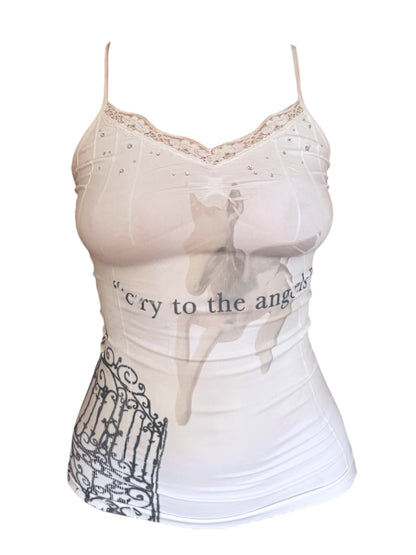 Cry to the Pegasus White Tank - S/M