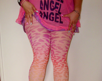Sunset Sorbet Leopard Tights