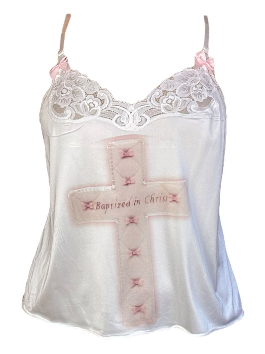 Baptized in Christ White Slip Tank - L