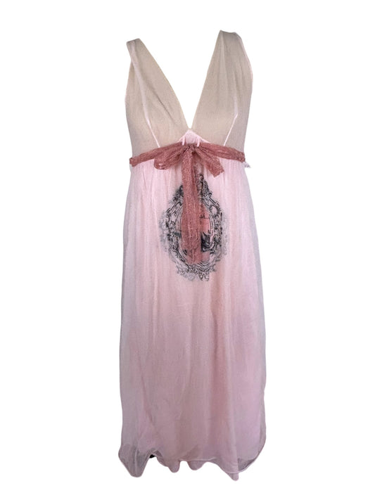 Wish Upon My Wings Pink 1950's Nightgown - L