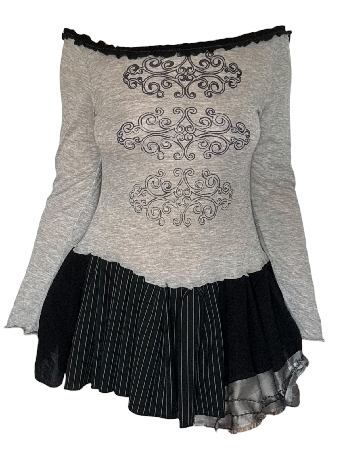 Your Love Grey/Black Drop Waist Mini Dress - M