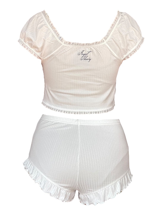 In Your Dreams White Ruffle Set - M/L
