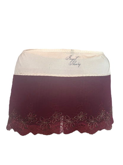 God Won't Let Me Die Maroon Slip Skirt - S/M