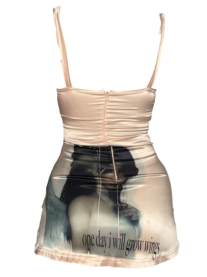 Where Are My Wings Ivory Bodycon Dress - XXS/XS