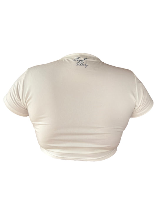 Eat You Up, Deer White Cropped Tee - XL