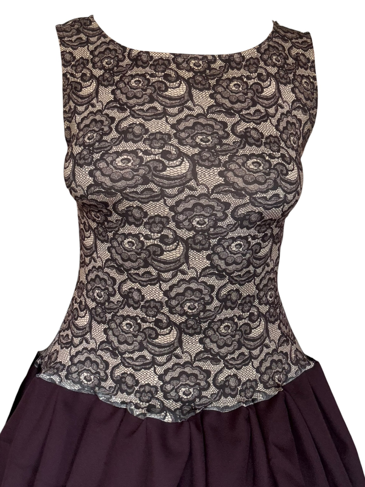 Aubergine Lace Drop Waist Dress - M/L