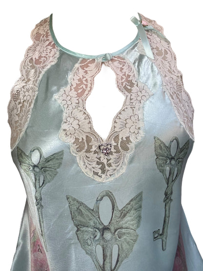 Fairies All Around Me Lacy Aqua Mini Dress - L