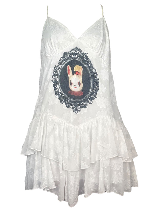 Song of Solitude White Ruffle Dress - 1X/2X