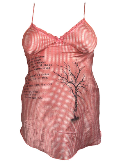 Cut Me to Ribbons Pink Polka Dot Slip Mini Dress - L