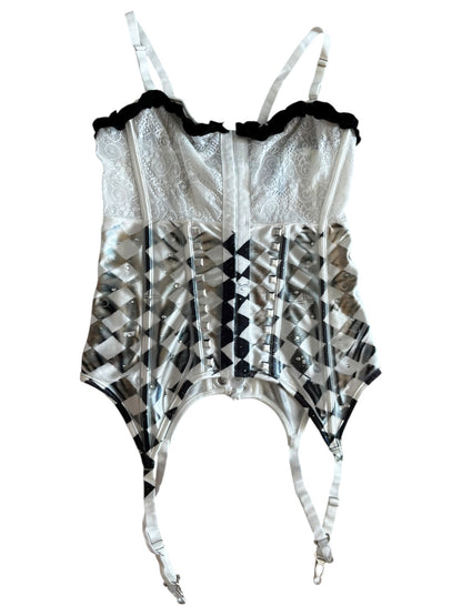 Alice's Game White Garter Corset - XS
