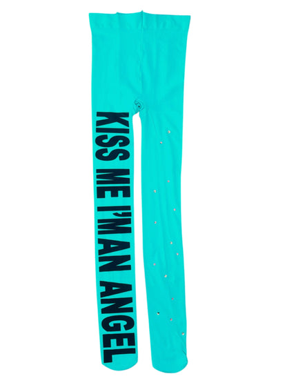Kiss Me I'm an Angel Aquamarine Tights