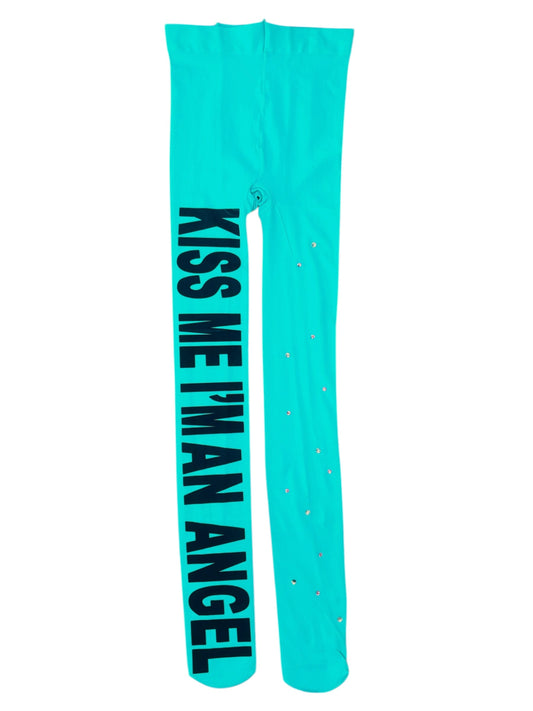 Kiss Me I'm an Angel Aquamarine Tights