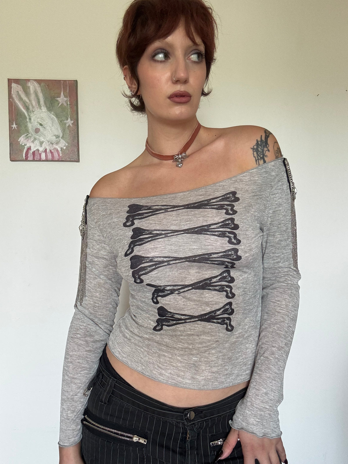 Angel's March Grey Epaulette Longsleeve