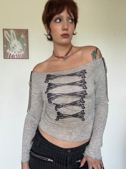 Angel's March Grey Epaulette Longsleeve