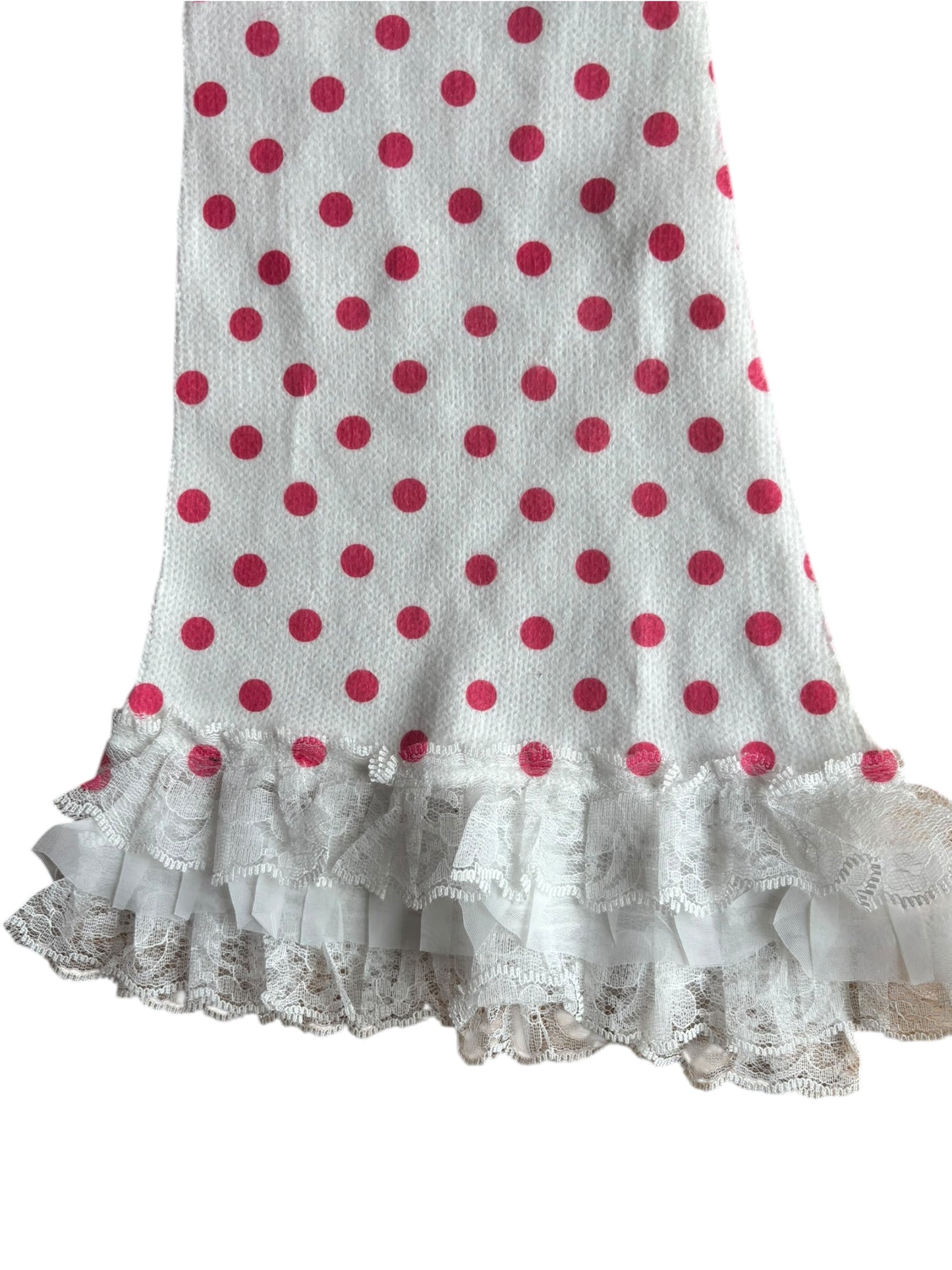 Pink Polka Dot Lace Legwarmers