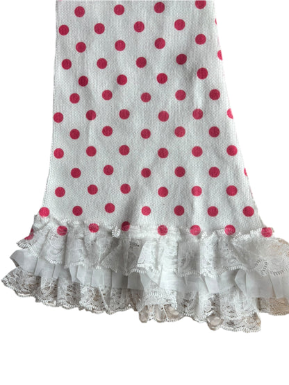 Pink Polka Dot Lace Legwarmers