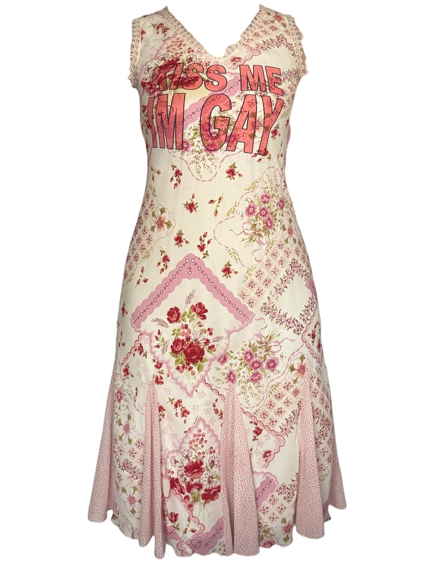 Kiss Me I'm Gay Floral 90's Dress - M/L